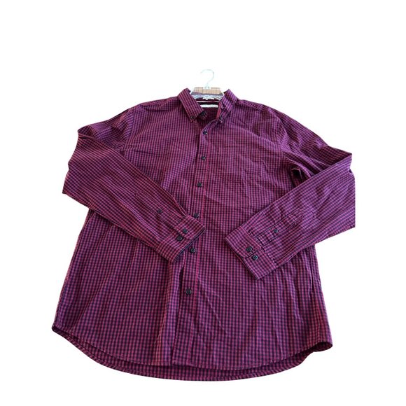 Hawker Rye Red Checkered Button-Up Long-Sleeve Shirt Regular Fit 100%Cotton NWOT - Picture 6 of 11